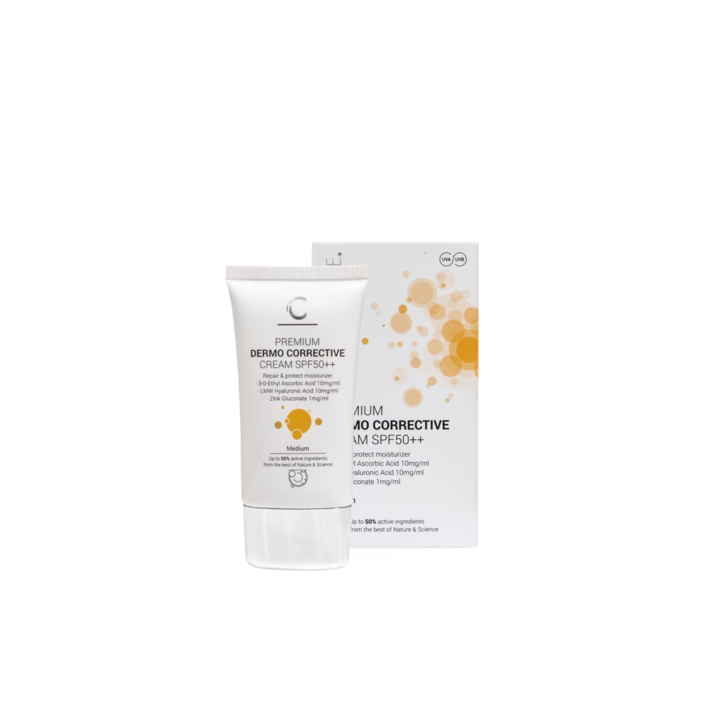 CLINICCARE KOREGUOJAMASIS KREMAS SPF50++ SU SPALVA MEDIUM 30ML