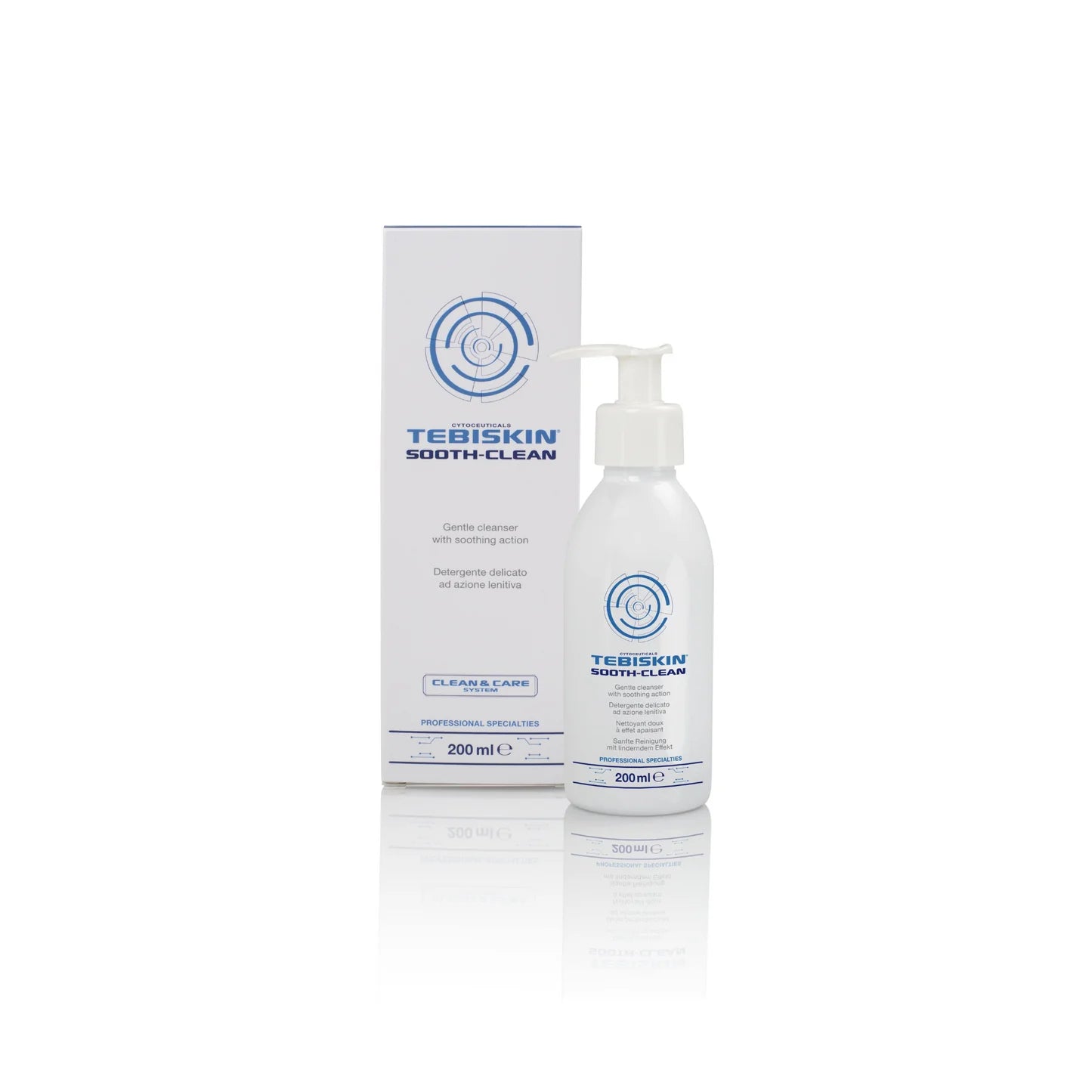 Tebiskin SOOTH CLEAN 200 ml – prausimosi gelis jautriai, sudirgusiai ir pažeisto barjero odai, Heyskin.lt