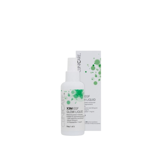 CLINICCARE EGF EXTRA GLOW purškiamas tonikas odai su pažeistu odos barjeru, padedantis atkurti komfortą ir tolygesnį toną, 100 ml