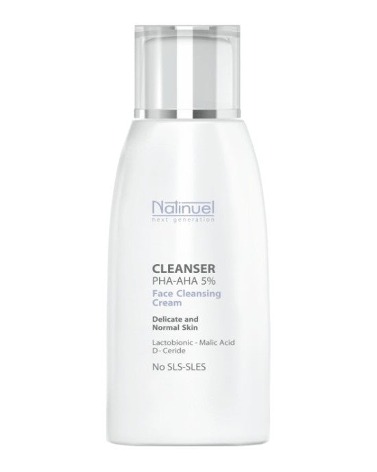 Natinuel 5% prausiklis su PHA rūgštimis, tinkamas jautriai, sausai odai. 