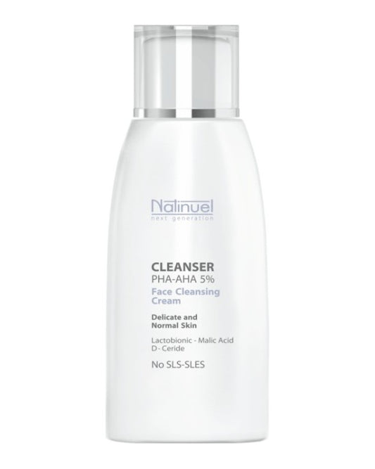 Natinuel 5% prausiklis su PHA rūgštimis, tinkamas jautriai, sausai odai. 