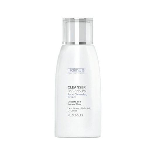 Natinuel cleanser 5%. Rūgštinis prausiklis su obuolių rūgštimi bei drėkinamaisiais komponentais. 