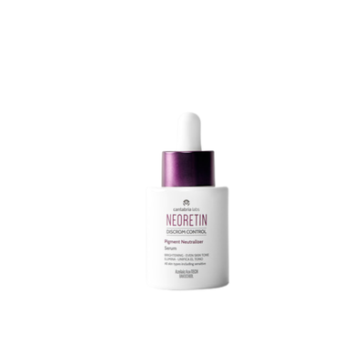 Neoretin pigment neutralizer serum Pigmentacijos procesus reguliuojantis, žvaigždžių ingredientais pripildytas rinkinys&nbsp; - vitaminas C, bakučiolis, azelaino rūgštis.