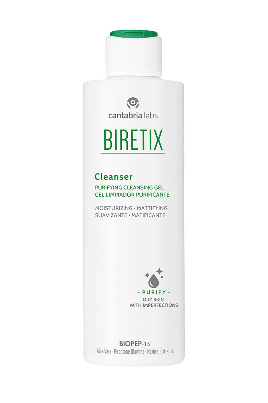 BIRETIX gelinis prausiklis 200 ml – riebios ir mišrios odos prausiklis aknei, Heyskin.lt