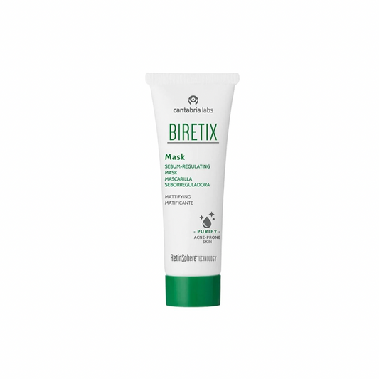 Biretix mask 25ml, molio kaukė su retinolio kompleksu. Padeda reguliuoti riebalinių liaukų veikla, bei kontroliuoti spuogų susiformavima. 