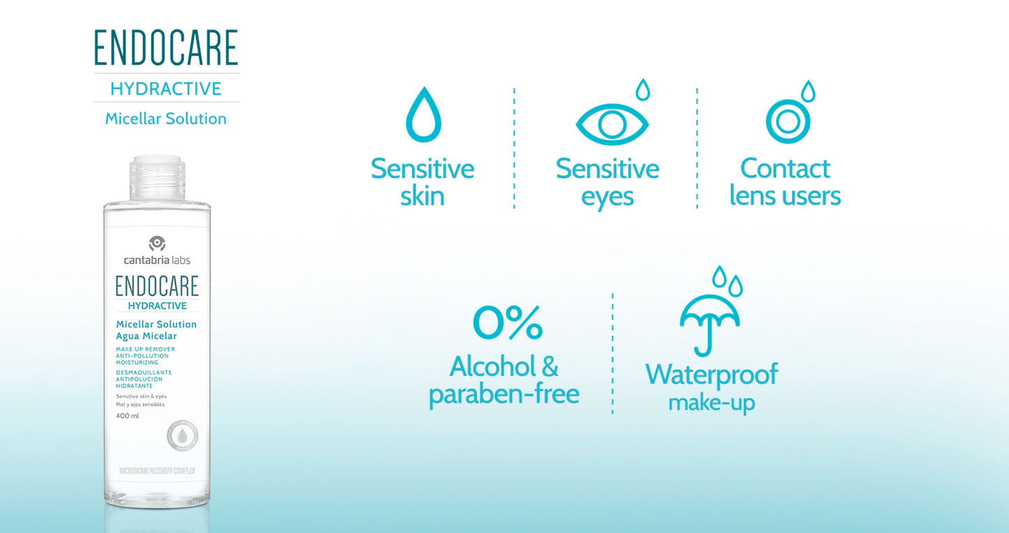 Endocare Hydraactive micelinis vanduo 100 ml, efektyvus makiažo valiklis – heyskin.lt