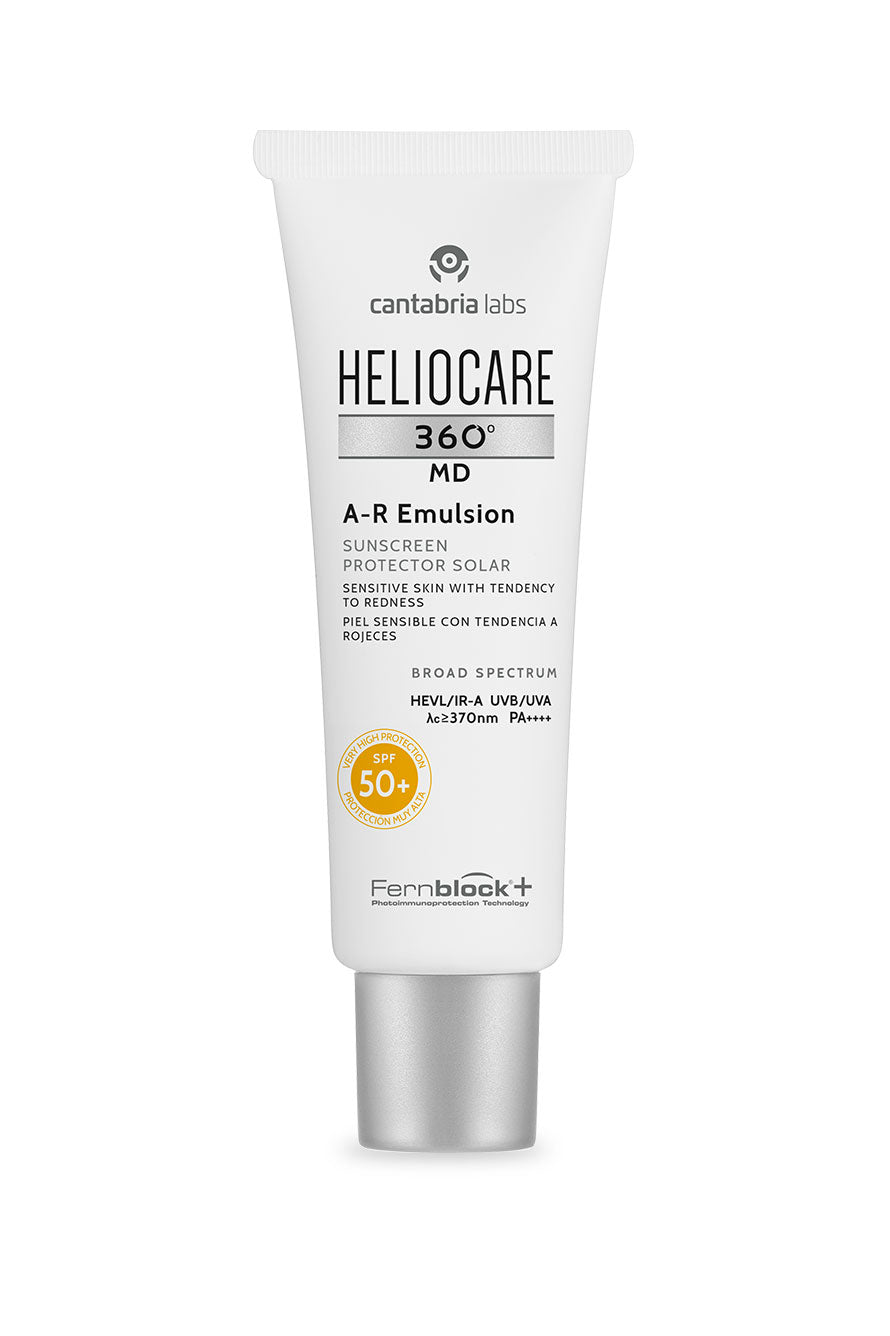 Heliocare 360° MD A‑R emulsija SPF 50+ apsauga nuo saulės, mažina raudonį ir apsaugo kapiliarus – heyskin.lt