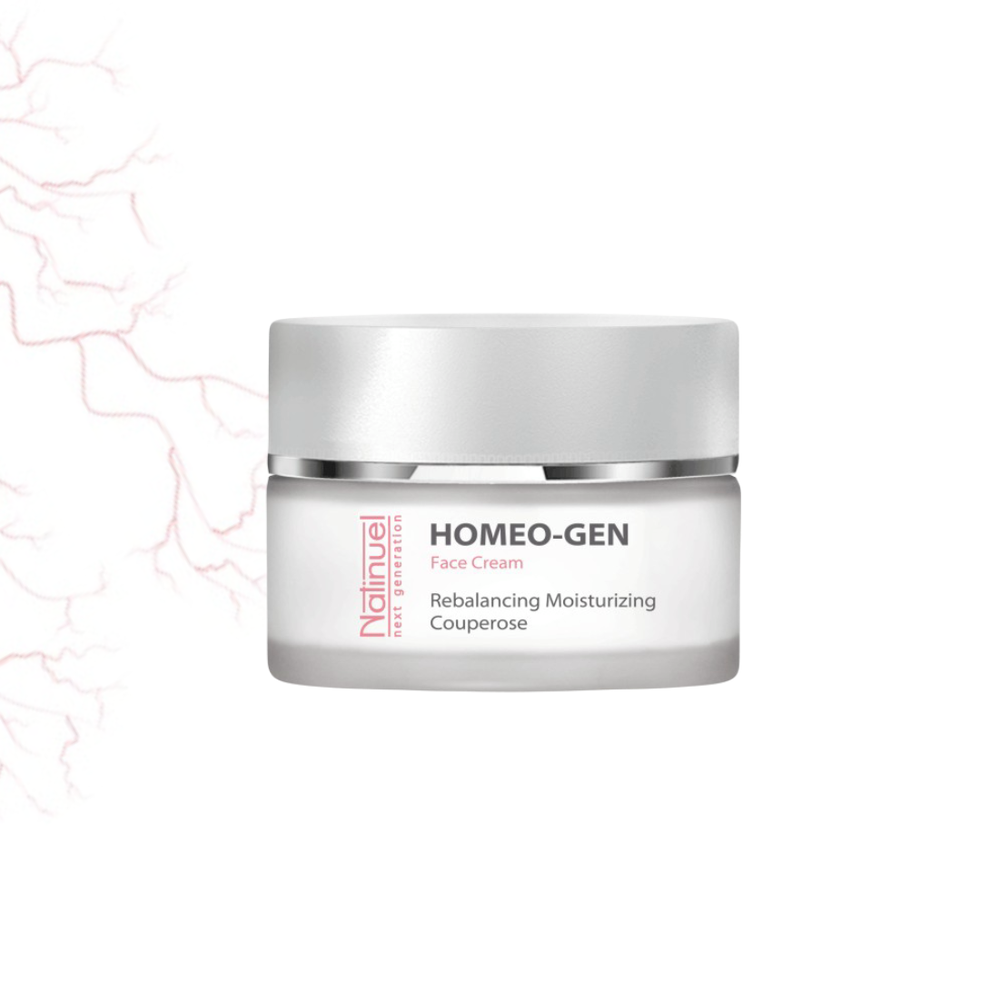 Natinuel drėkinamasis kremas raudoniui ir kapiliarų sutrikimams su keramidais – heyskin.lt