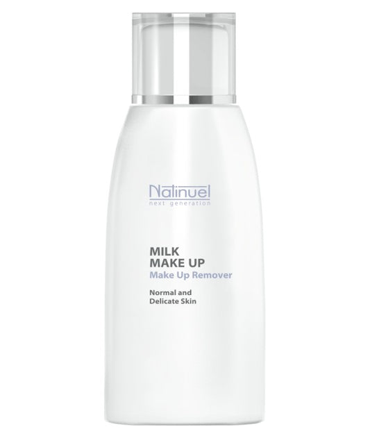 Natinuel Milk Makeup pienelis 150ml, makiažo valiklis visų tipų odai, tinka jautrioms akims, drėkina, ramina ir atstato odą su jūros vandeniu, alijošiumi ir ramūnėlių ekstraktu – heyskin.lt