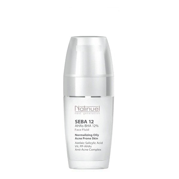 Natinuel Sebafluid 12% – AHA/BHA rūgščių kompleksas aknės ir inkštirų odai, heyskin.lt