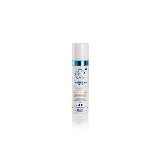 Tebiskin UV-LC SPF 50+ šviesinantis kremas nuo pigmentacijos su aukšta apsauga.